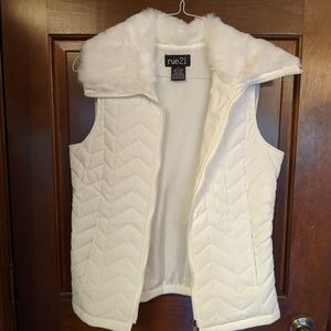 White quilted vest